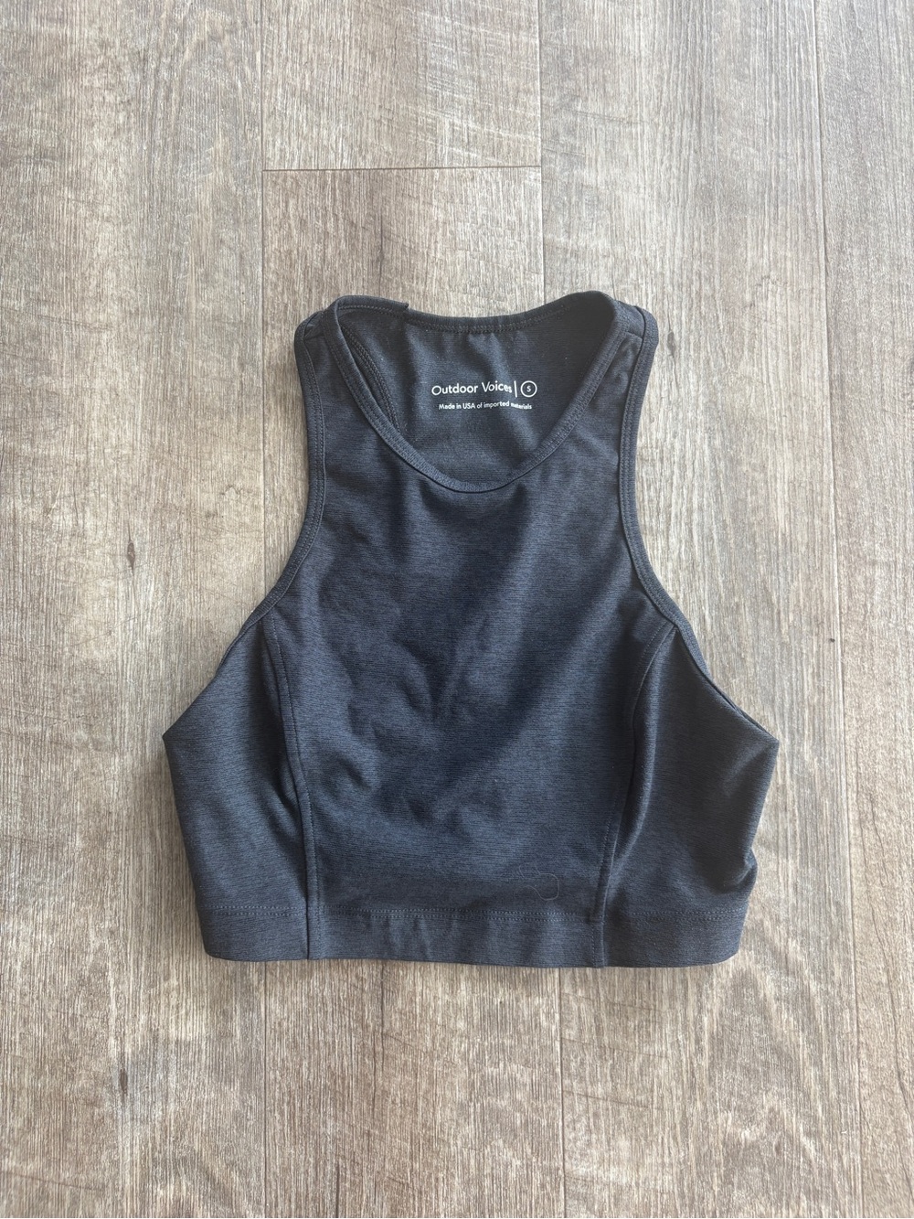 Outdoor Voices Black High-Neck Crop Sports Bra